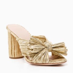 Loeffler Randall Gold Penny Knot Mules size 7